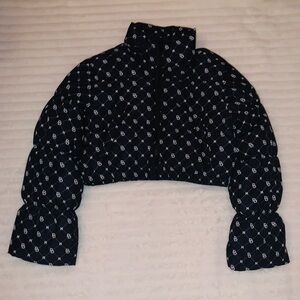H&M (Divided), Black cropped puffer jacket.